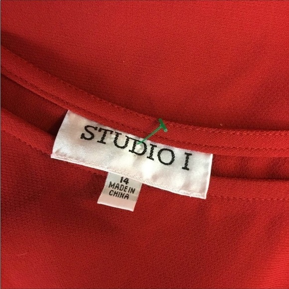 STUDIO I tank top Womans size 14 red business casual layering summer spr… - Picture 3 of 11